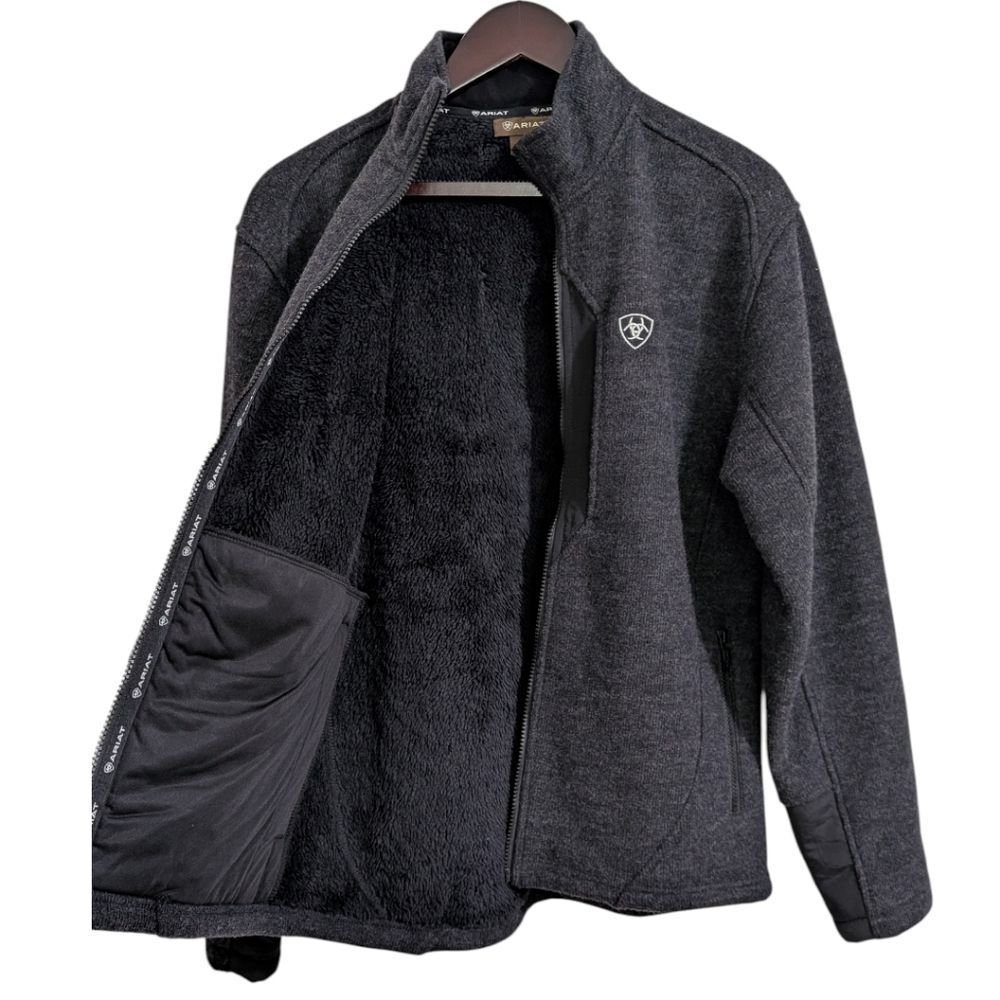 Ariat Bowdrie Performance Bonded Jacket Gray Black Sherpa Lined Small - Picture 4 of 7